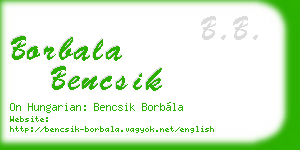 borbala bencsik business card